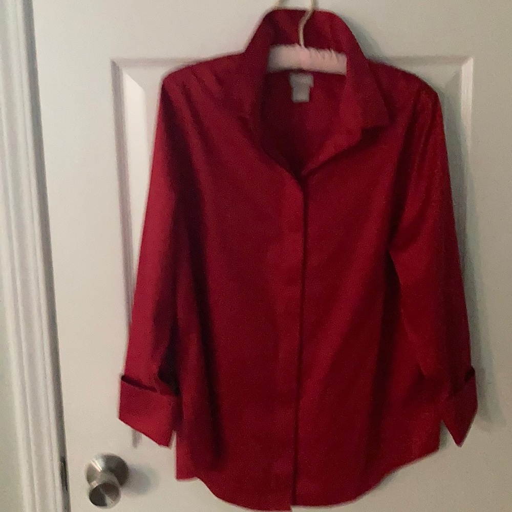 Red button down shirt - Picture 3 of 6